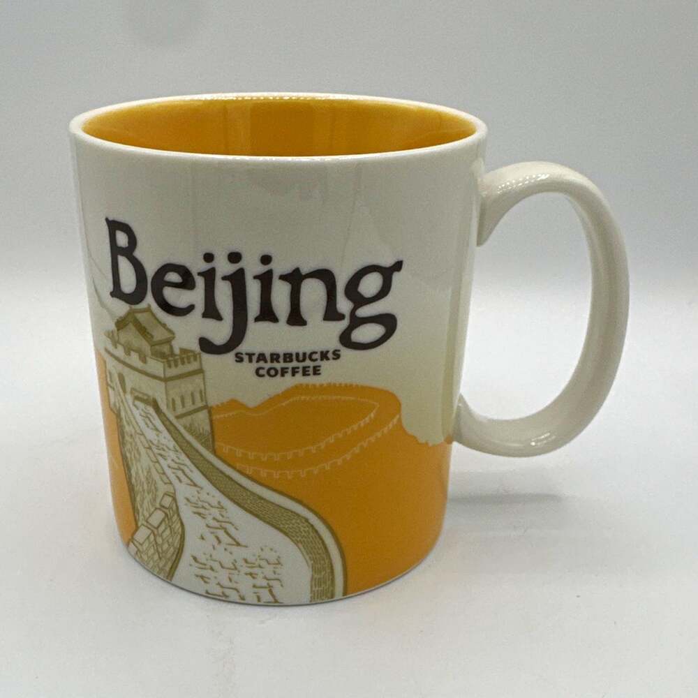 Starbucks Coffee Beijing City Mug, White/Yellow, Coffee & Tea Theme
